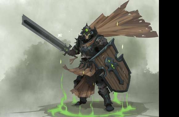 Undead Dark Warrior with Sword and Shield - wallpapers hd quality