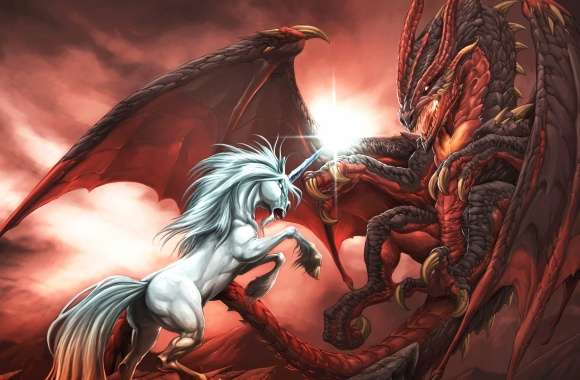 Unicorn vs Dragon Fantasy Clash