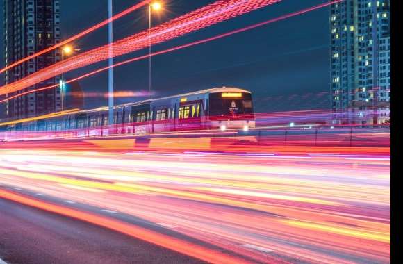 Urban Night Train Time-Lapse