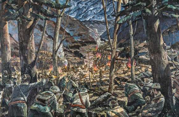 Valley Firearms War Korea Artistic Painting