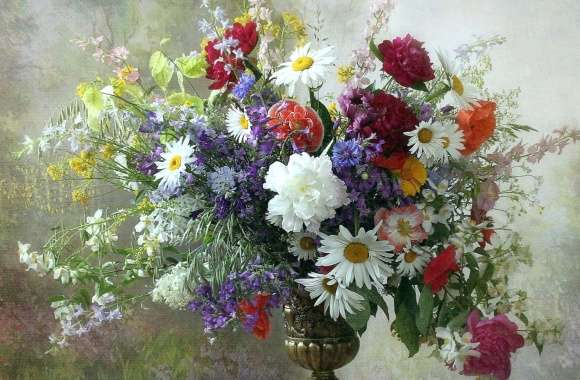 Vase Colorful Flower Photography Still Life Wallpaper
