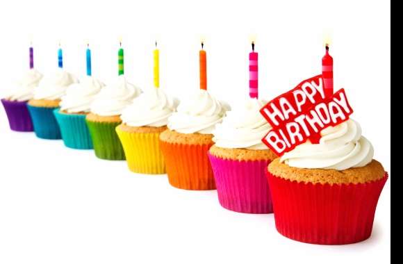 Vibrant Birthday Cupcakes - wallpapers hd quality