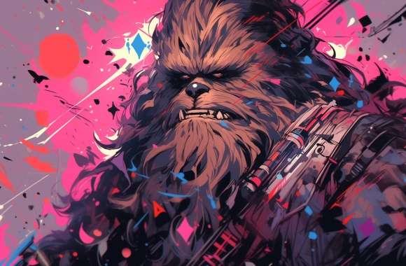 Vibrant Chewbacca Pop Art - Star Wars