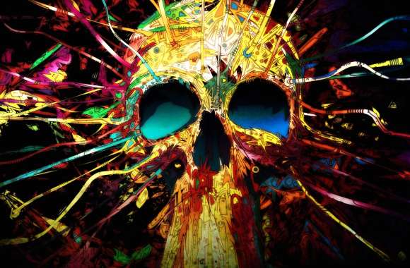 Vibrant Darkness Colorful Skull