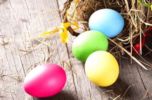 Vibrant Easter Celebrate with Colorful Eggs
