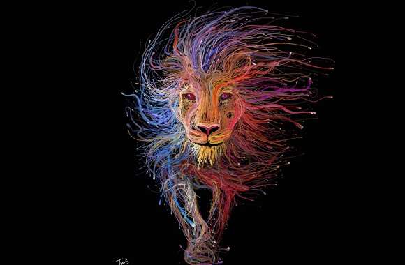 Vibrant Fantasy Lion -