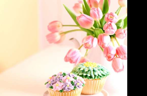 Vibrant Tulip Cake Still Life - Collection wallpapers hd quality