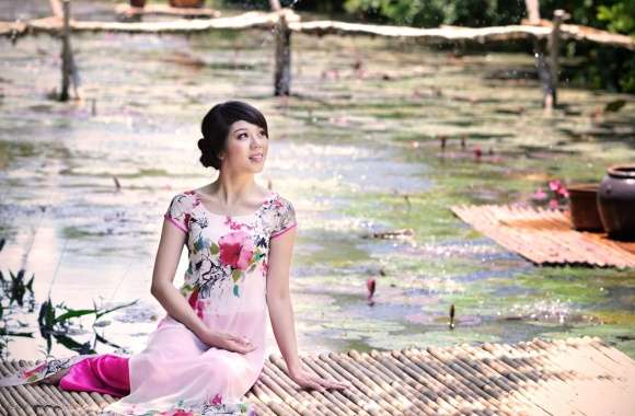 Vietnamese Woman in Nature -