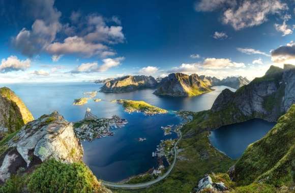 Village Mountain Landscape Photography Coastline