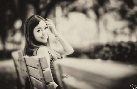 Vintage Asian Woman in HD Black & White wallpapers hd quality