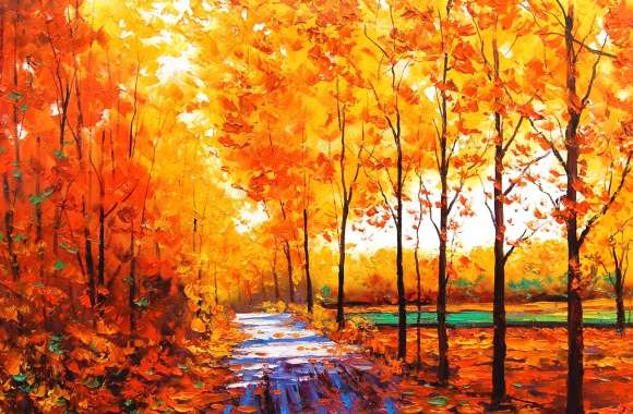 Vivid Fall Forest -