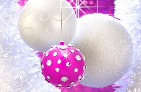 White Rhinestone Purple Christmas Ornaments Holiday Christmas wallpapers hd quality