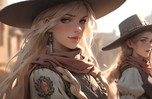 Wild West Cowgirls Wallpaper