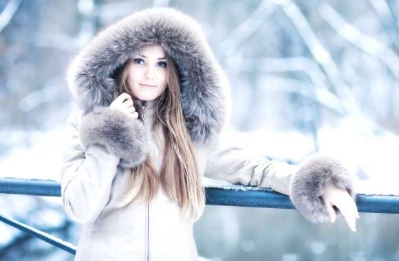 Winter Elegance - HD Model Wallpaper