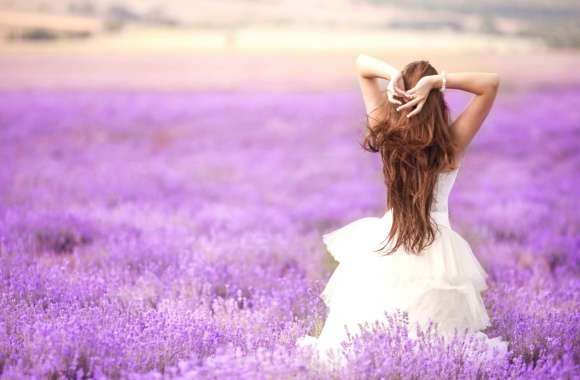 Woman in Lavender Field