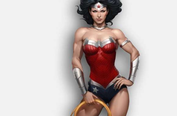 Wonder Woman Fierce Glamour with Blue Eyes and Black Hair