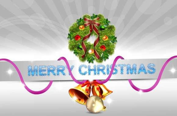 Wreath Christmas Ornaments Bell Merry Christmas Holiday Christmas wallpapers hd quality