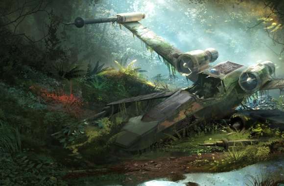 X-Wing Wreckage HD Sci-Fi Wallpaper wallpapers hd quality