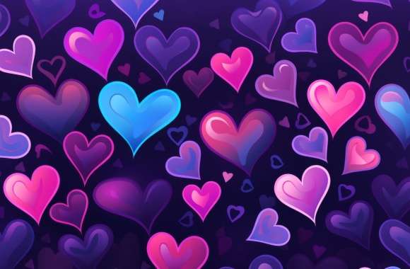 Y2K Style Heart Pattern Wallpaper