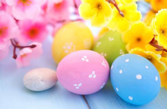 Yellow Flower Pink Flower Blossom Colorful Colors Egg Easter Egg Holiday Easter