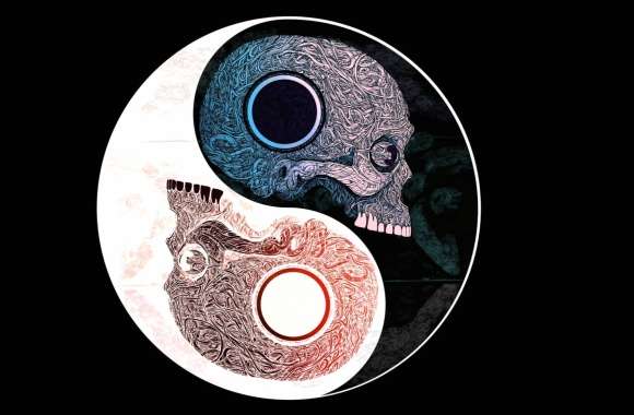 Yin & Yang Dark Skull